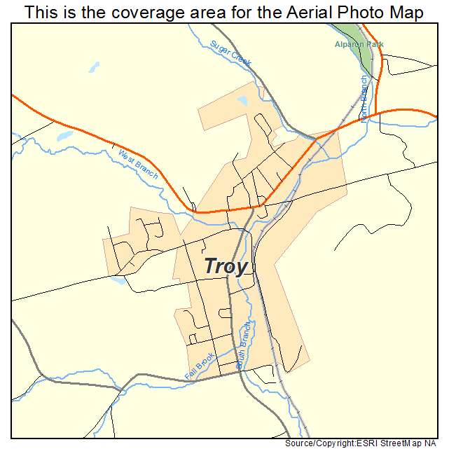 Troy, PA location map 