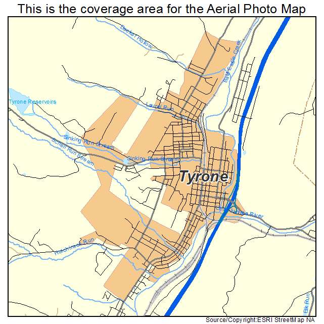 Tyrone, PA location map 