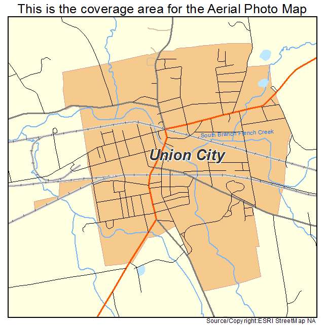 Aerial Photography Map of Union City, PA Pennsylvania