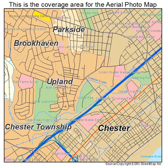 Upland, PA location map 