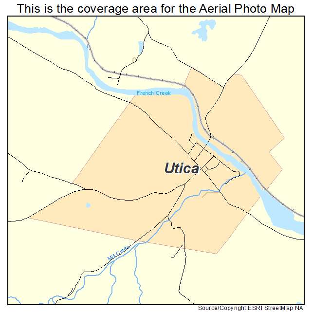 Utica, PA location map 