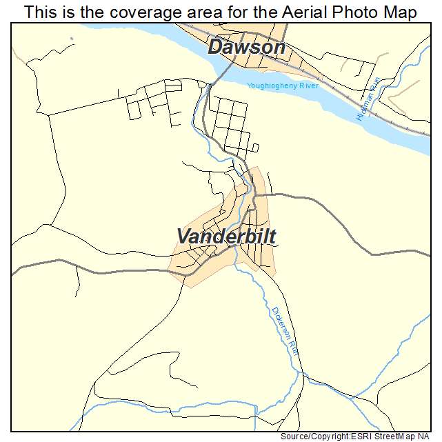 Vanderbilt, PA location map 