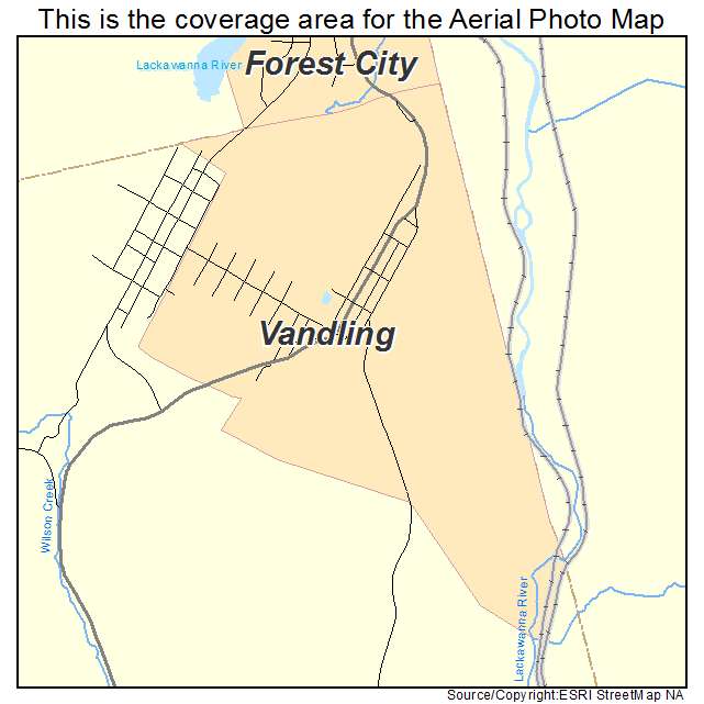 Vandling, PA location map 
