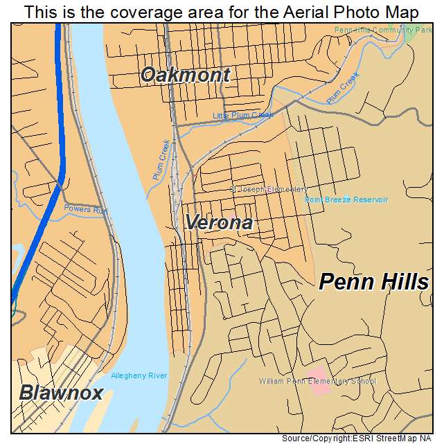 Verona, PA location map 