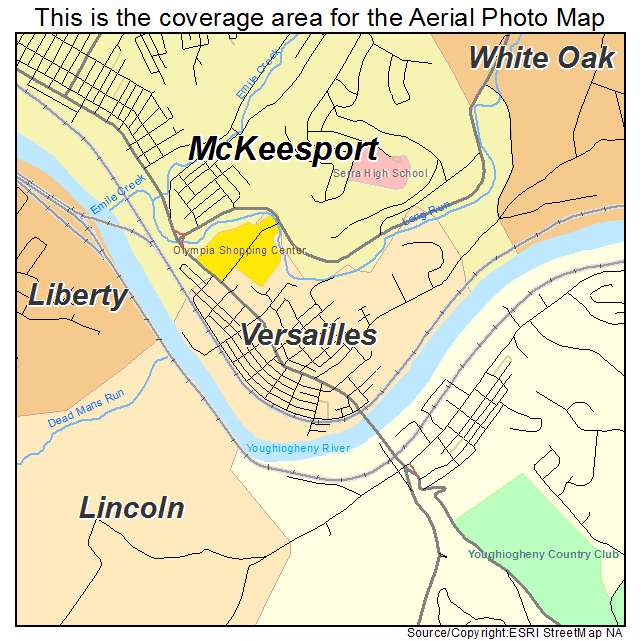 Versailles, PA location map 