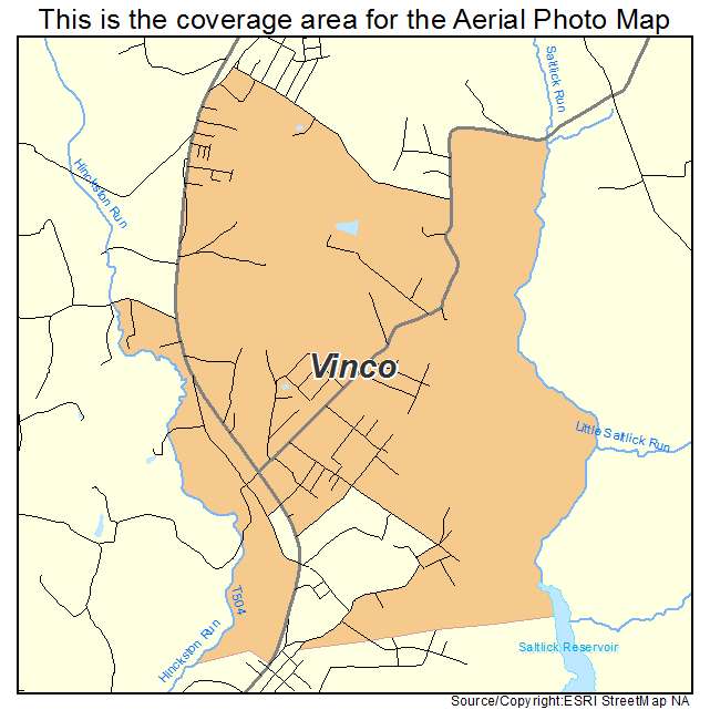 Vinco, PA location map 
