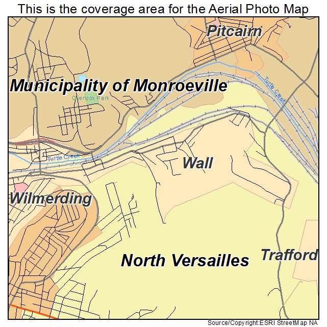 Wall, PA location map 