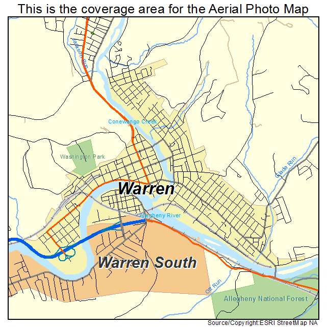 Warren, PA location map 