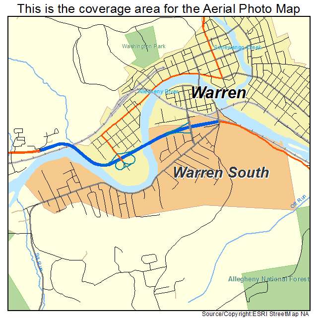 Warren South, PA location map 