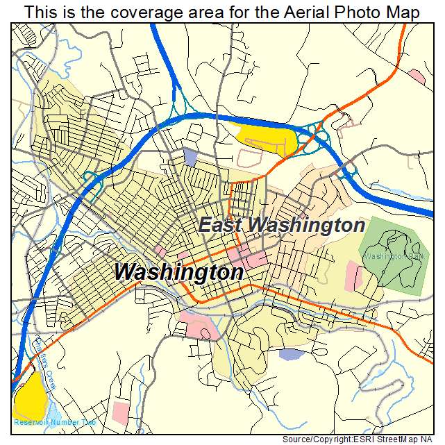 Washington, PA location map 