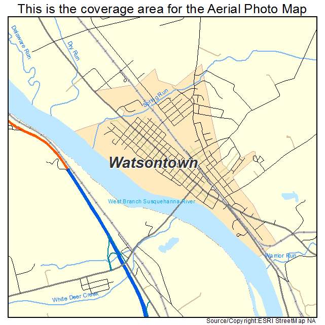 Watsontown, PA location map 