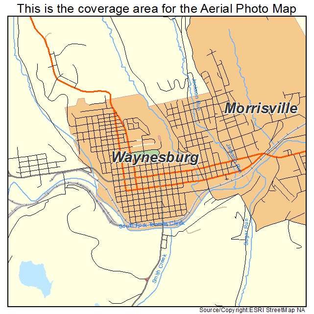 Waynesburg, PA location map 