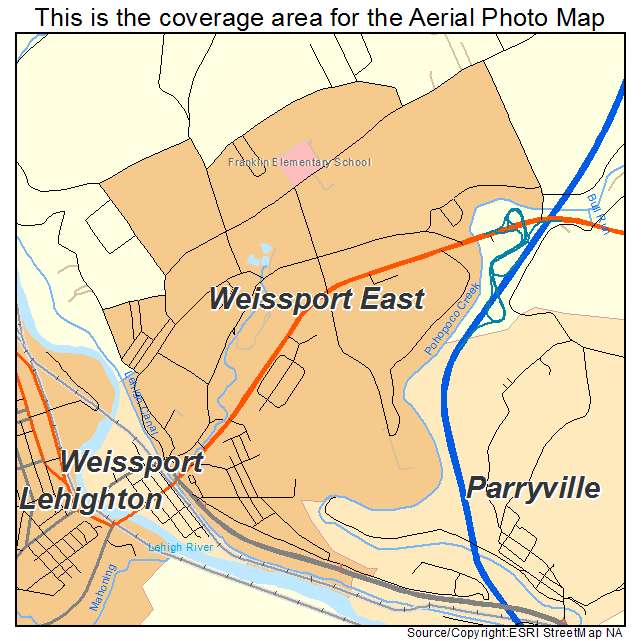 Weissport East, PA location map 