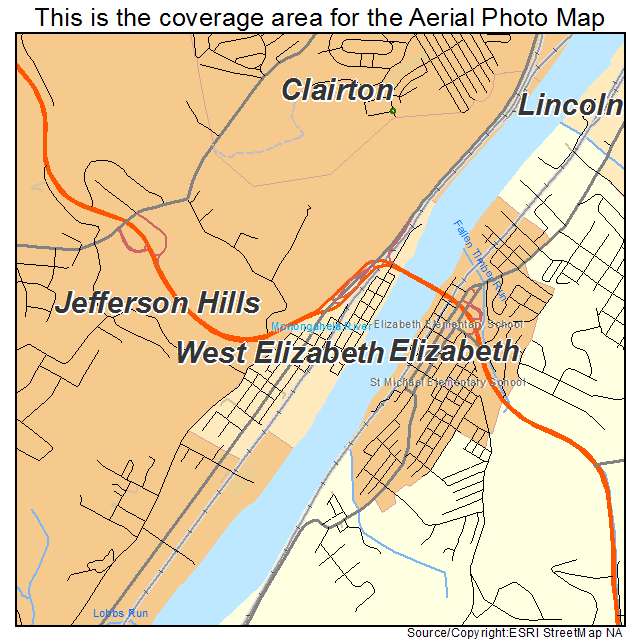 West Elizabeth, PA location map 