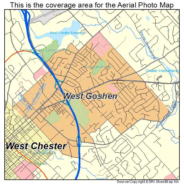 West Goshen, PA location map 