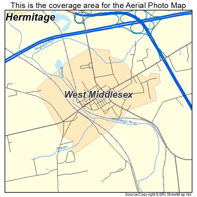 West Middlesex, PA location map 