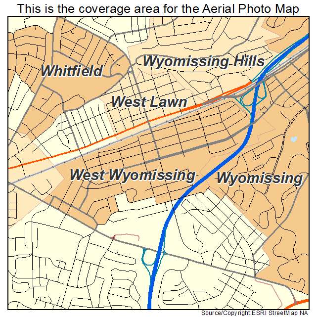 West Wyomissing, PA location map 