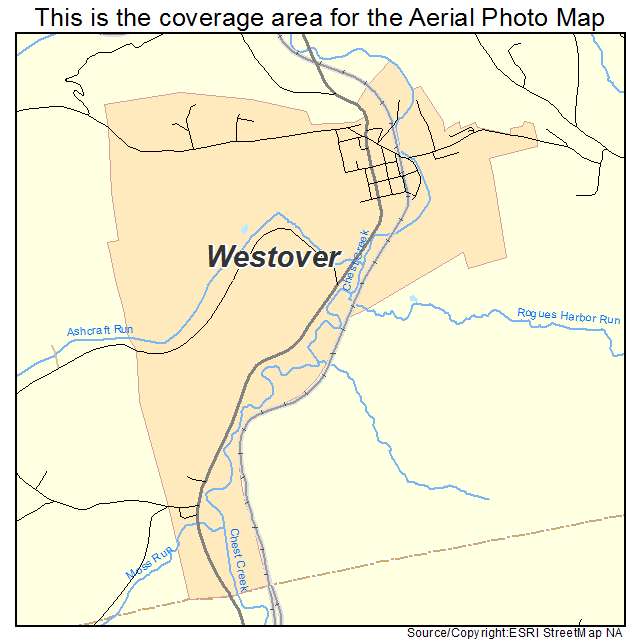 Westover, PA location map 