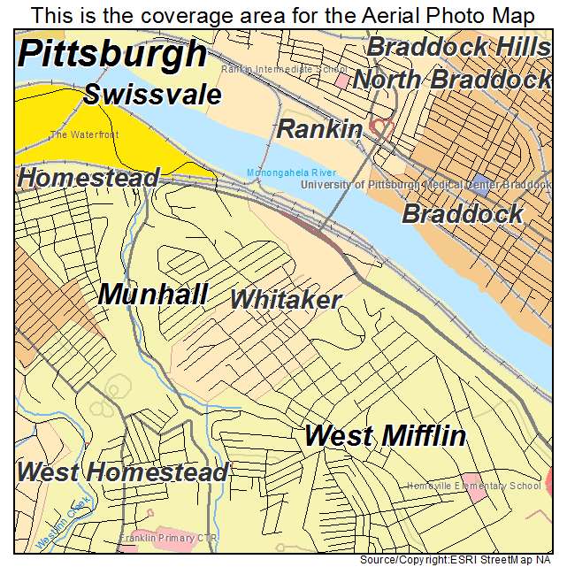 Whitaker, PA location map 