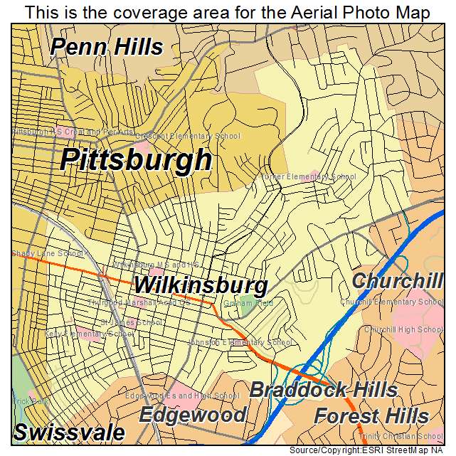 Wilkinsburg, PA location map 