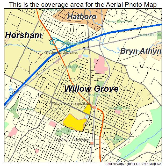 Willow Grove, PA location map 