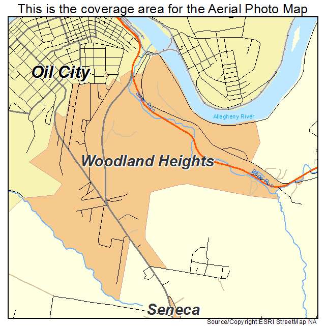 Woodland Heights, PA location map 