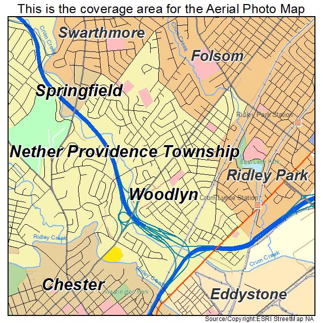 Woodlyn, PA location map 