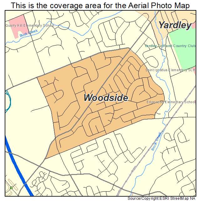 Woodside, PA location map 