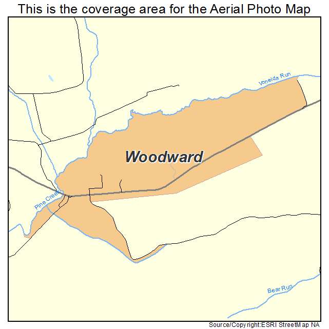 Woodward, PA location map 