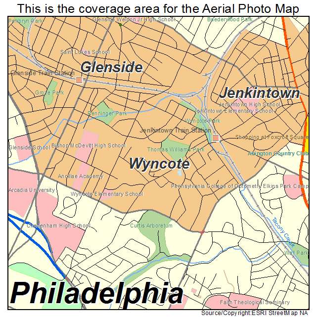 Wyncote, PA location map 