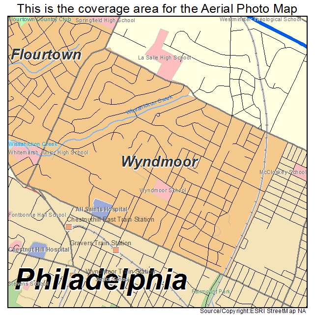 Wyndmoor, PA location map 