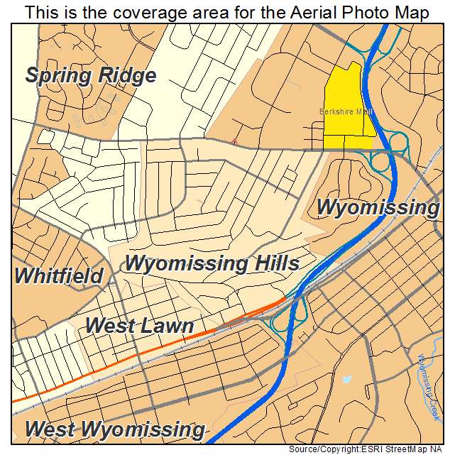Wyomissing Hills, PA location map 