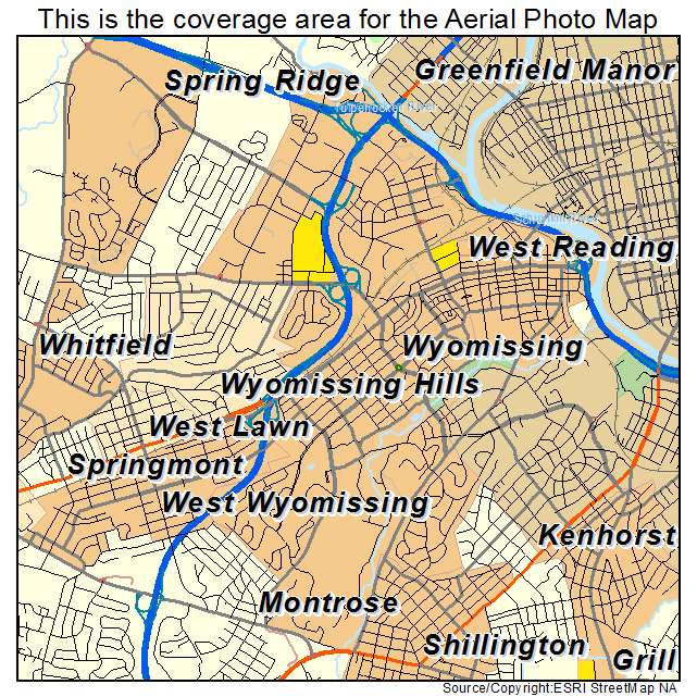 Wyomissing, PA location map 
