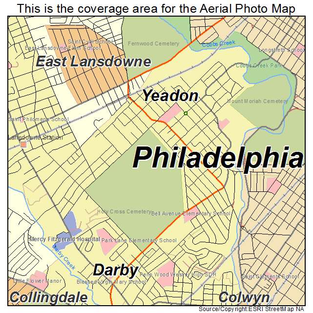 Yeadon, PA location map 