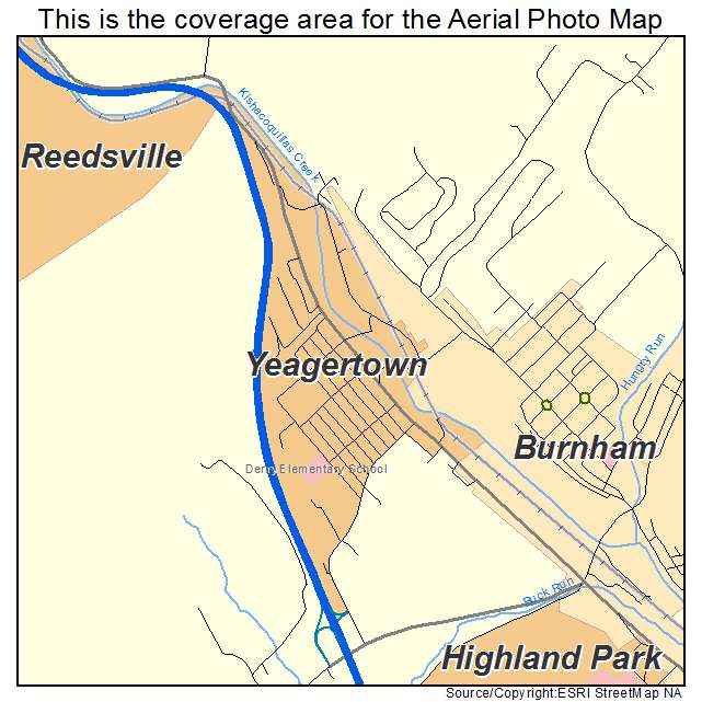 Yeagertown, PA location map 