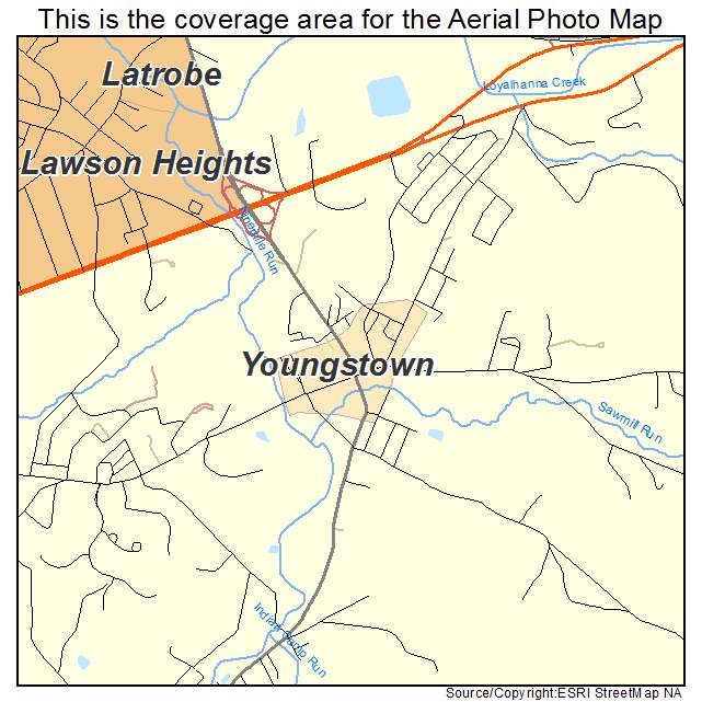 Youngstown, PA location map 