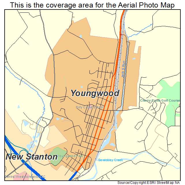 Youngwood, PA location map 