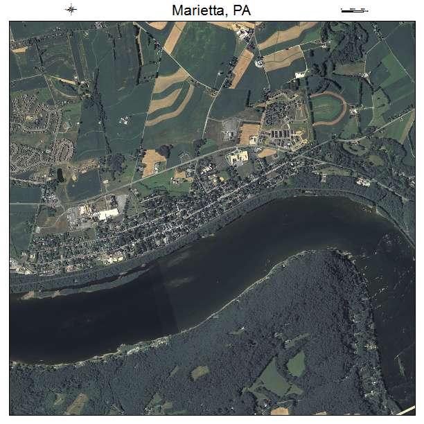 Marietta, PA air photo map
