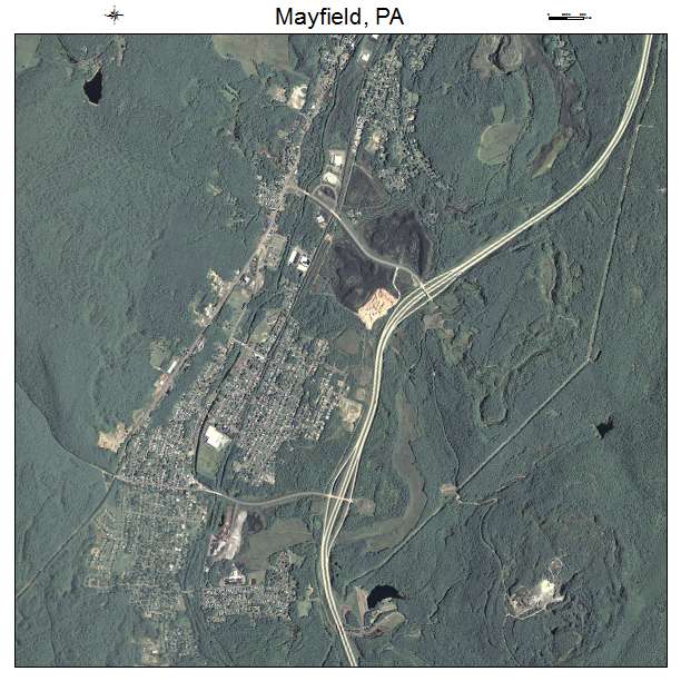 Mayfield, PA air photo map
