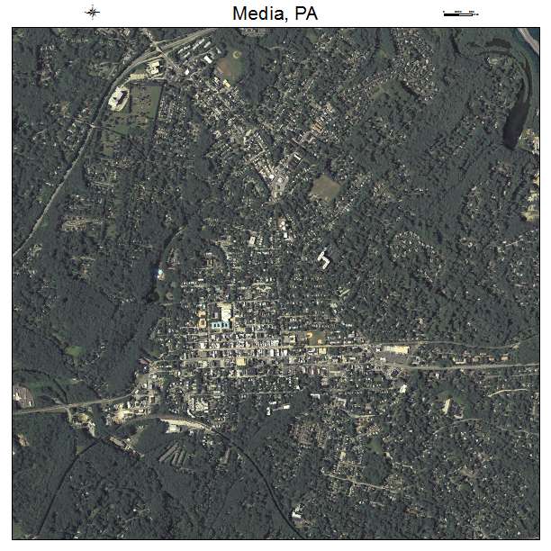 Media, PA air photo map