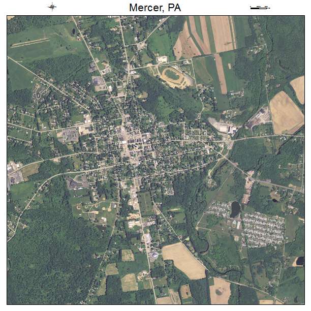 Mercer, PA air photo map