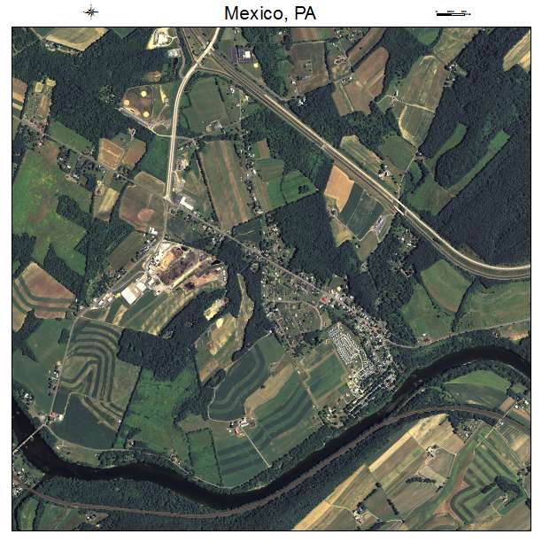 Mexico, PA air photo map