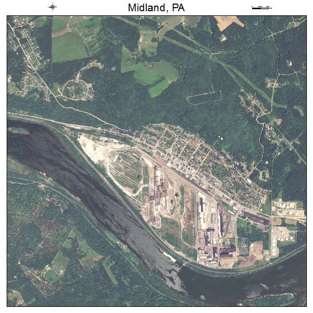 Midland, PA air photo map