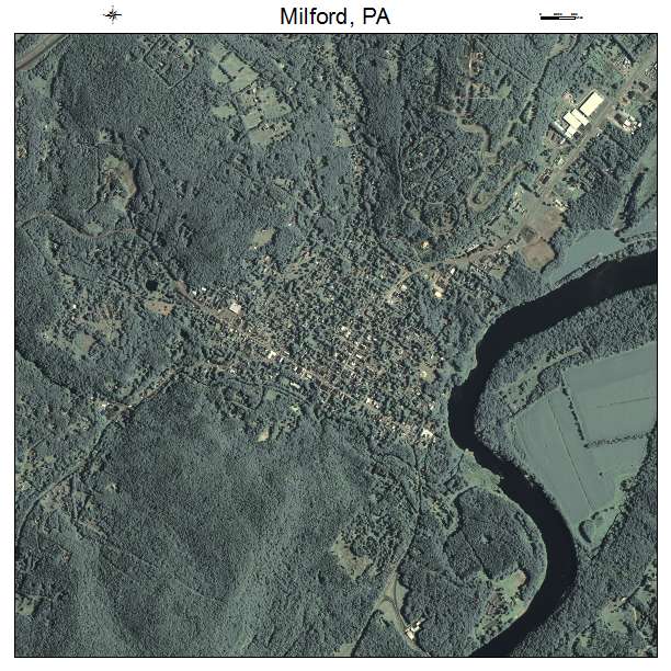 Milford, PA air photo map
