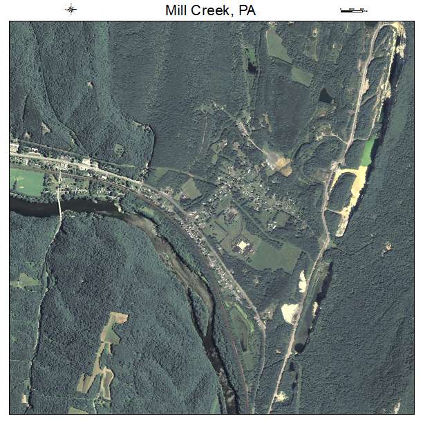 Mill Creek, PA air photo map
