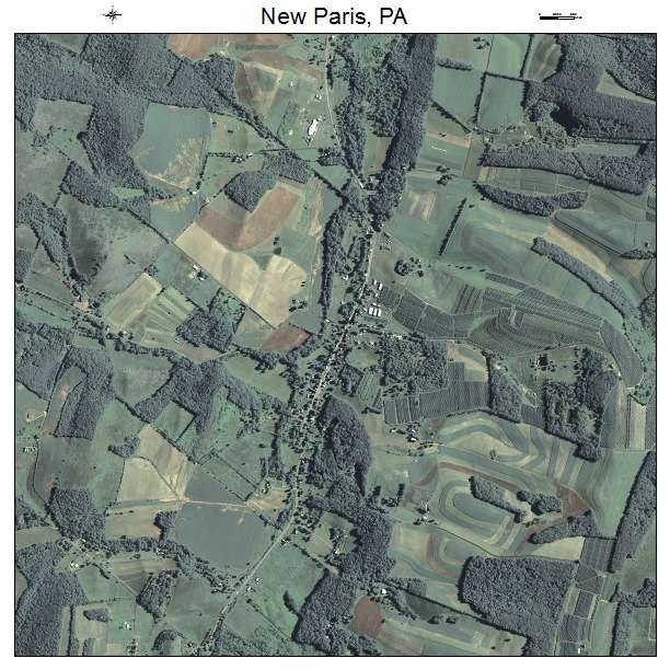 New Paris, PA air photo map