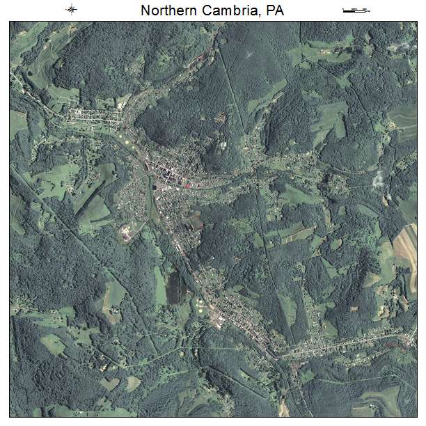 Northern Cambria, PA air photo map