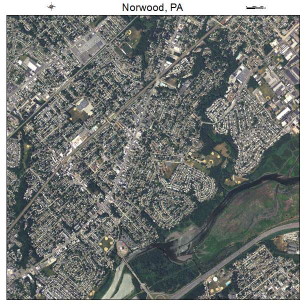Norwood, PA air photo map