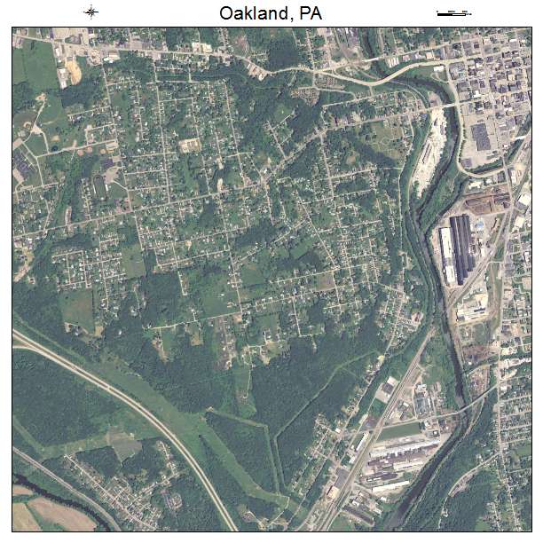 Oakland, PA air photo map