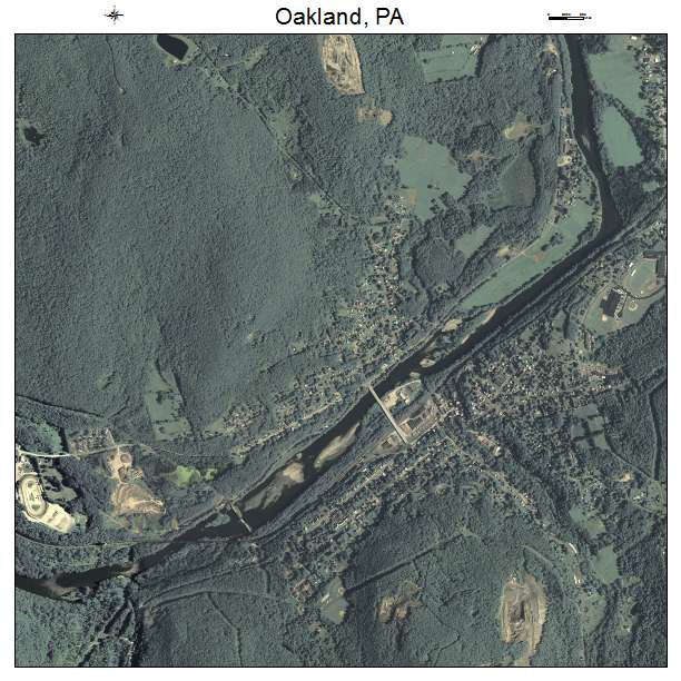 Oakland, PA air photo map